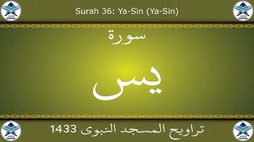 تراويح المسجد النبوي 1433 - سورة يس
