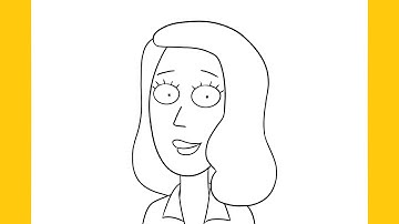 How to draw Beth with guidelines step by step (Rick and Morty)