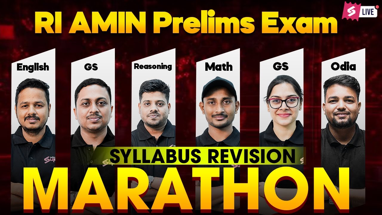 RI Amin Prelims Exam 2025 | OSSSC RI AMIN Prelims Exam Syllabus Revision Marathon | RI AMIN Prelims