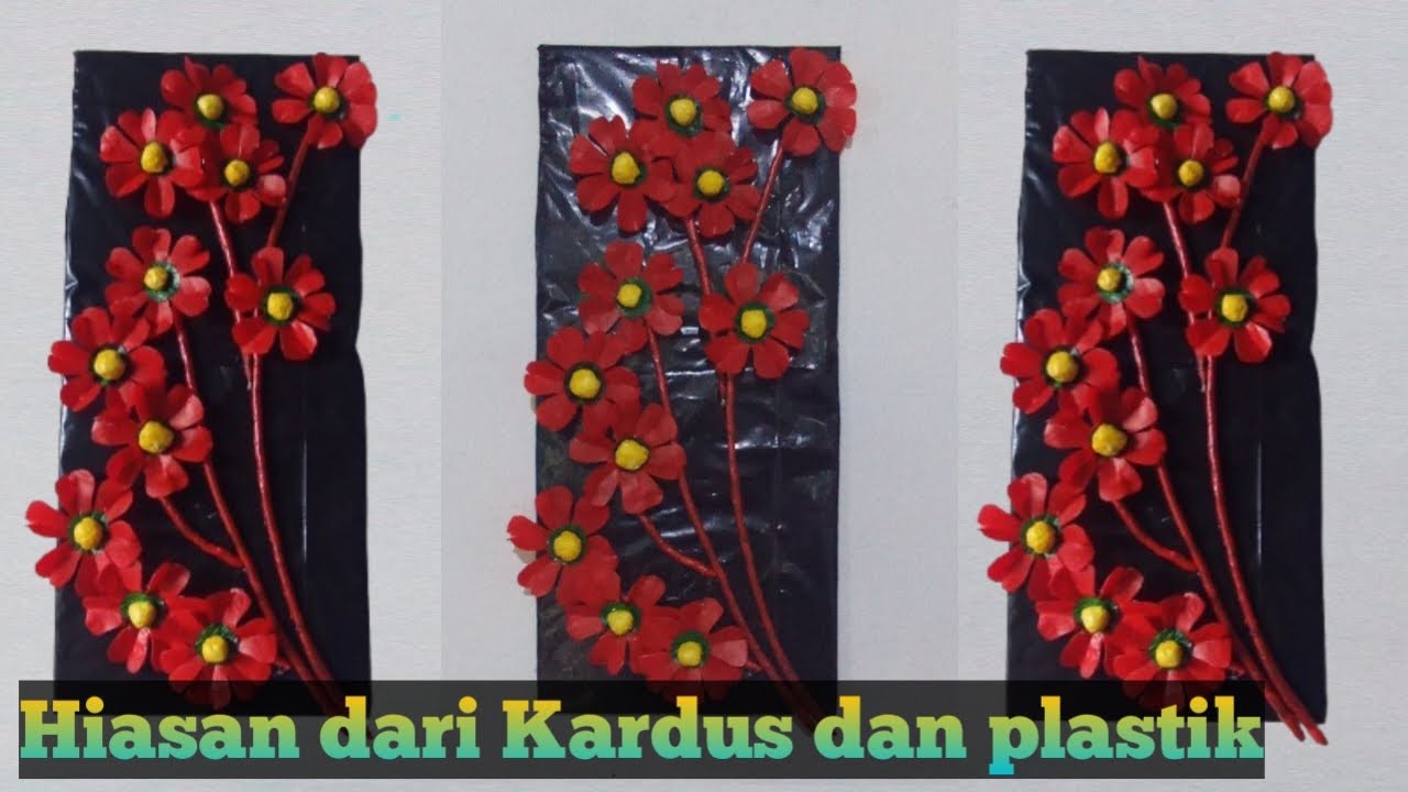 DIY Cara Membuat Hiasan Dinding dari Kardus dan Plastik|wall decoration