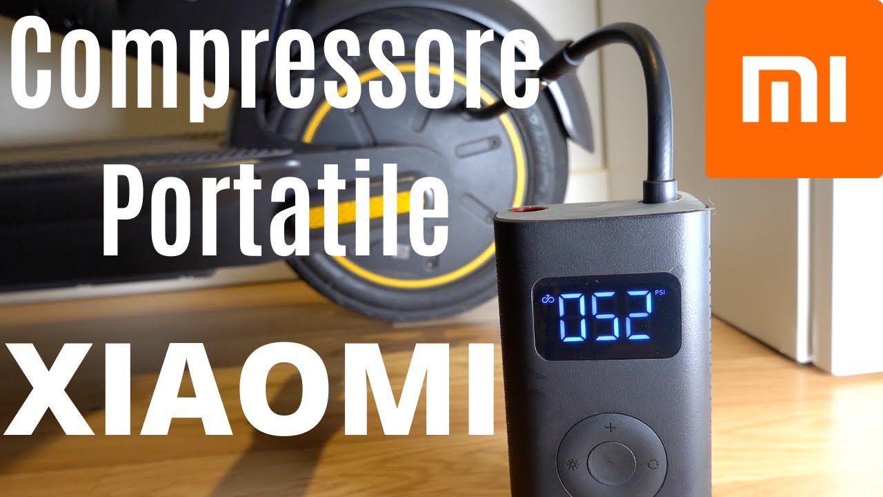 Gonfiamo le gomme dei nostri mezzi elettrici con il COMPRESSORE PORTATILE a  BATTERIE di XIAOMI 