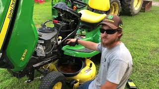 First oil change and overview of the John Deere X350