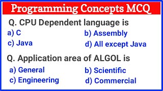 Programming Concepts MCQs Questions and Answers
