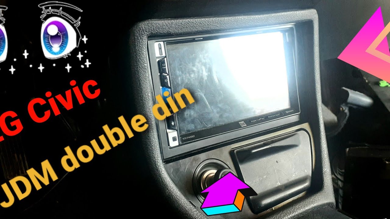 92 Honda Civic double din - YouTube