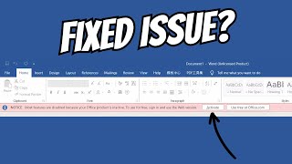 Notice Most Features Are Disabled Because Your Office Product is Inactive(Fixed)