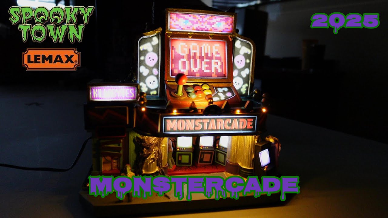 Lemax 2025 Spooky Town Monstercade - YouTube