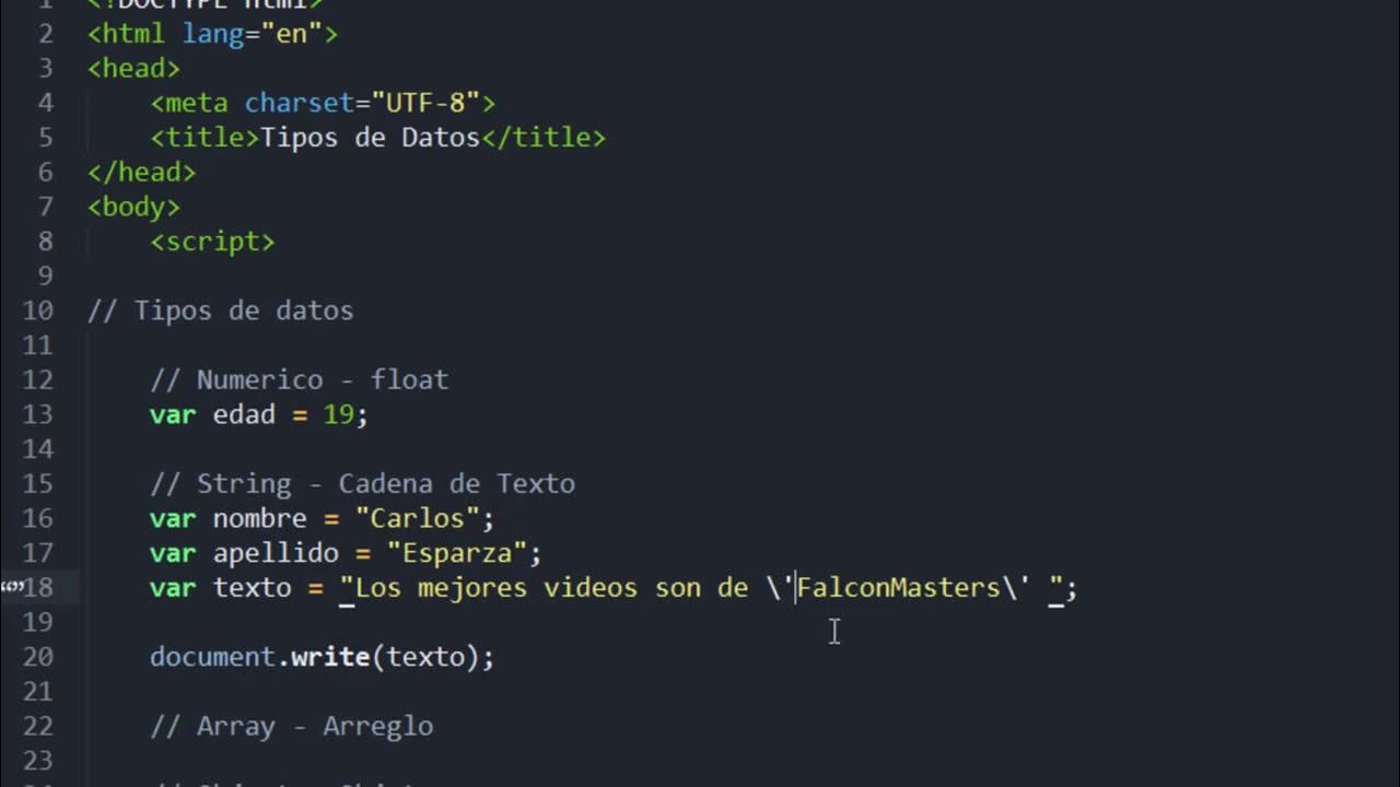 Curso Básico de Javascript 3 Tipos de Datos - YouTube