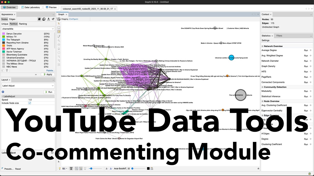 YouTube Data Tools - Co-commenting Network Module (Nov 2023) - YouTube