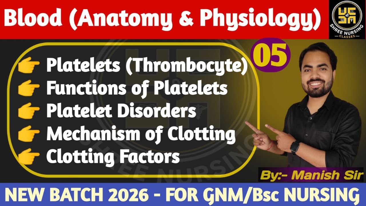 Part- 05 Blood | Platelets, Clotting Mechanism & Disorders | GNM/BSc Nursing First Semester l SNC l