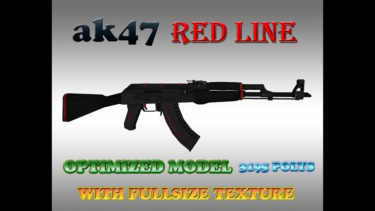 CS:GO AK47 RED LINE HD skin for CS 1.6 - YouTube