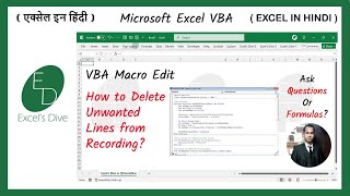 Excel में Recorded मैक्रो के Code को कैसे चेंज करे  #excelsdive