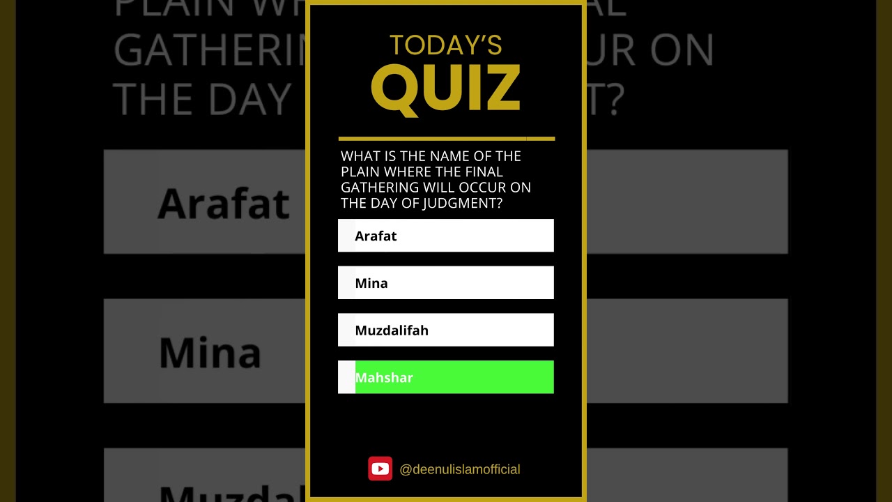 Islamic Knowledge Challenge 3 Question Quiz
