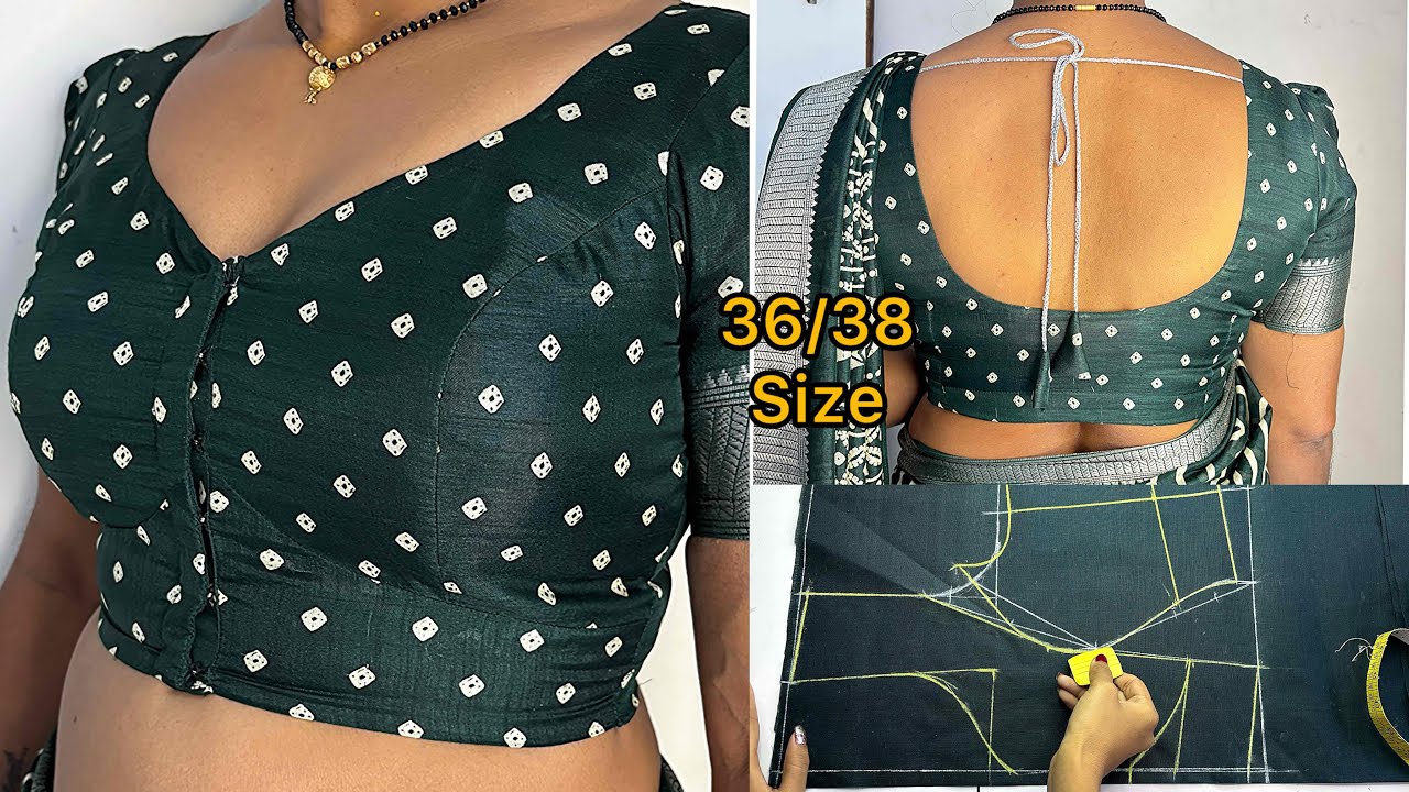 Princess cut belt blouse cutting & stitching 36/ 38 size| प्रिंसेस कट ब्लाउज कटिंग 3 piece blouse