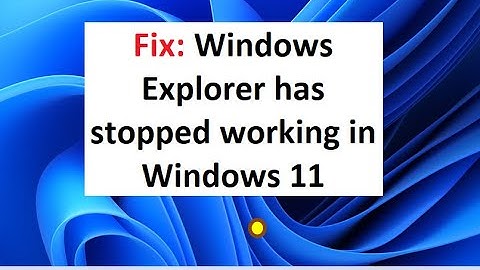 Fix: Windows Explorer has stopped working in Windows 11