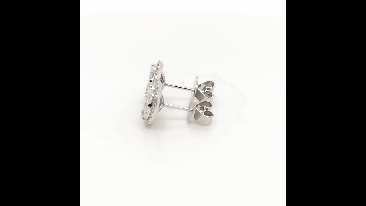 18kt White Gold Diamond Stud Earrings