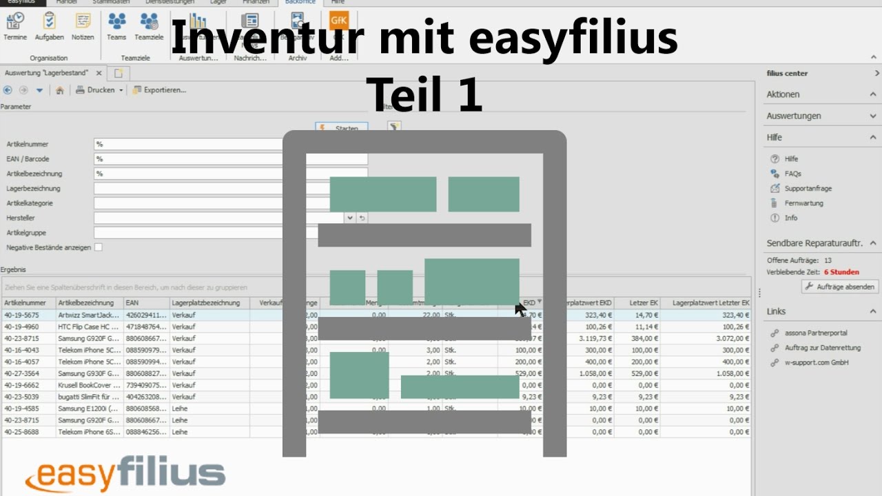 New Update Tutorial Warenwirtschaftssystem easyfilius: Inventur #01