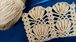 Puntada de conchitas tejida a crochet paso a paso/Puntada de conchitas tejida a crochet paso a paso