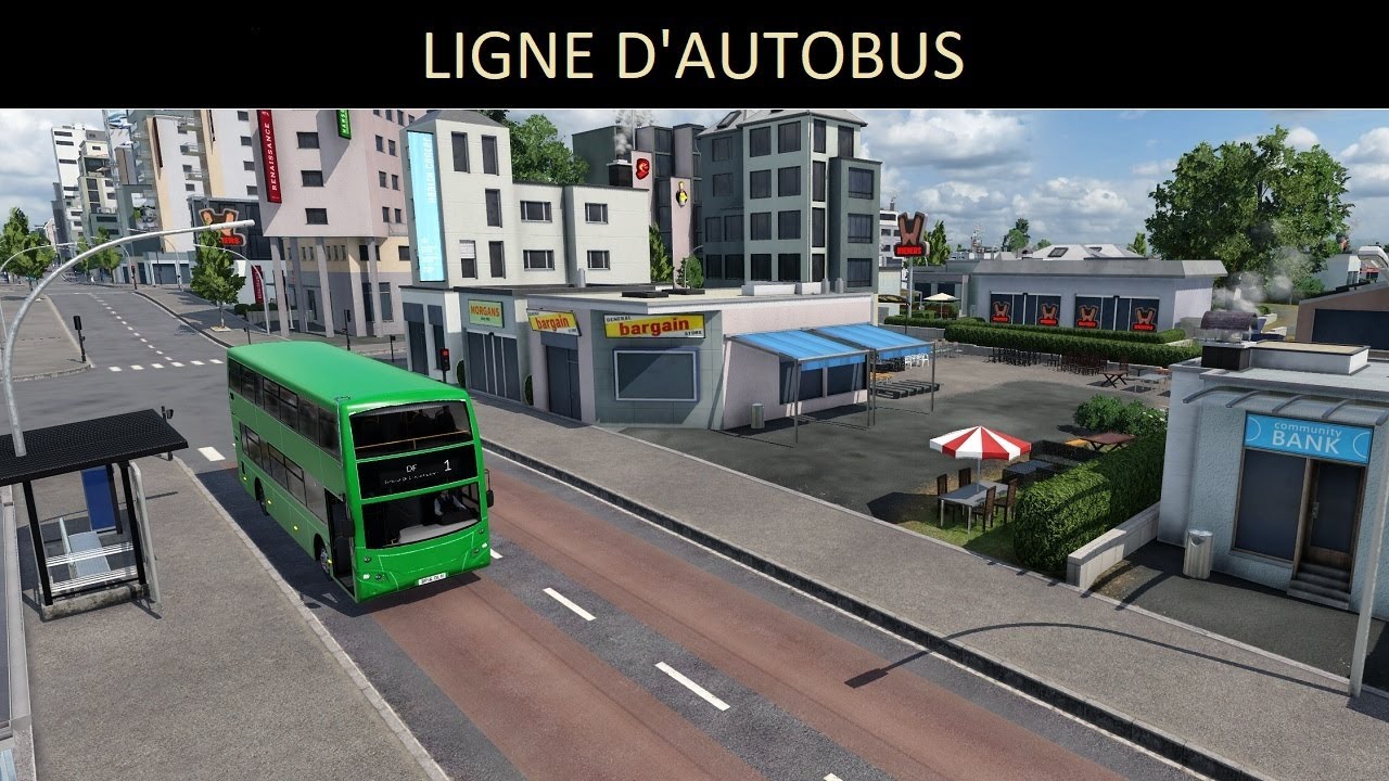 Transport Fever 2 - Map 8 - Autobus ligne DF 1 - Les Deux Fleuves - évolution 2