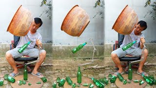 💥🔥Keeping A Giant Water Tank Balanced On A Beer Bottle&China's No. 1 Balance Master
