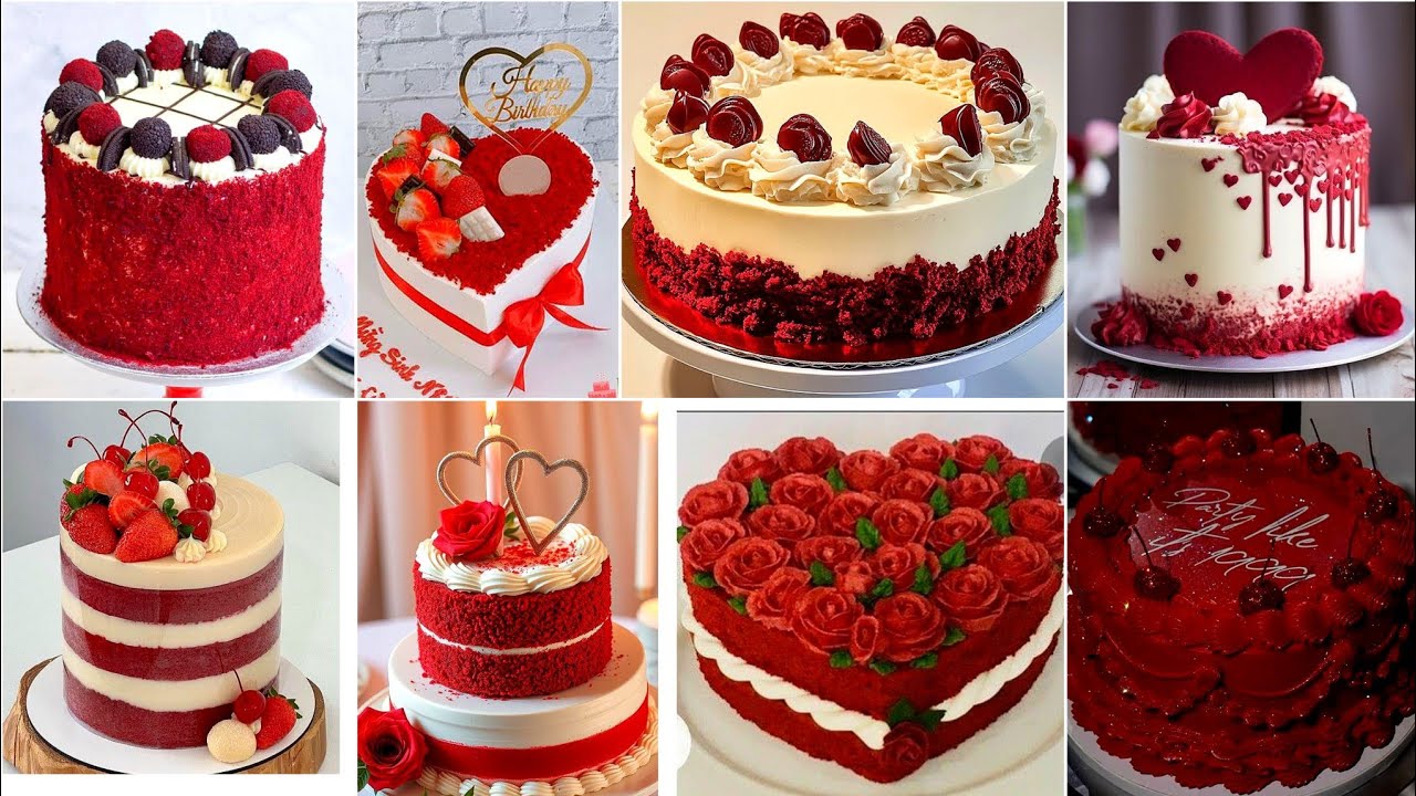 Дизайн торта «Красный бархат» / Дизайн торта на день рождения для девочек / Идеи украшения торта ...