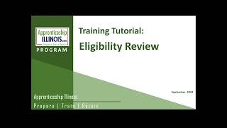 Apprenticeship Illinois - Eligibility Review Sept. 2022