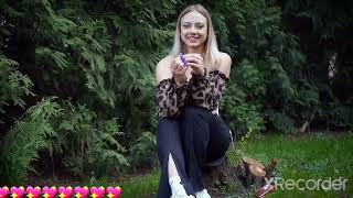 Beautiful blonde enjoys her cigarette smoke blonde asmr summer park