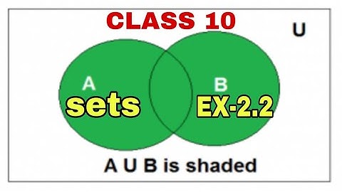Class 10 sets Exercise 2.2 | SETS | Union and Intersection | Difference between sets | Disjoint sets