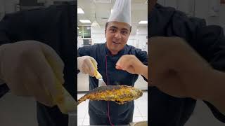 سمك مشوي بالردة بدون دخان وبدون ظفارة كل جديد مع الشيف جابر 👌👨‍🍳 #shorts