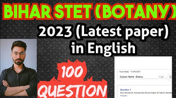 Bihar STET Botany previous year question paper 2023 #stet #bpsc TRE 3.0 #2024 #botany