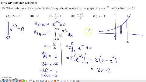 2012 AP Calculus AB Multiple Choice #10 - Area