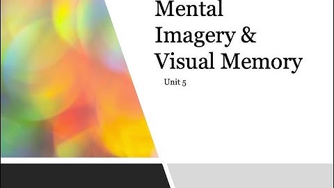 Cognitive Psychology (2135) Unit 5 Lecture: Imagery