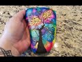 Lovers treealcohol ink  nail foil  rock art  collaboration