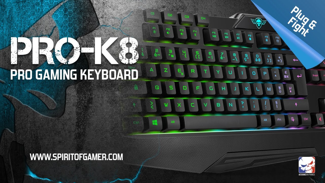 Clavier Gamer PRO-K8 : Rétro-éclairage LED RGB ultra-design