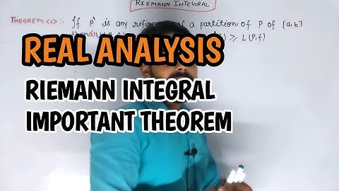 Theorems On Riemann integral | @Real Analysis
