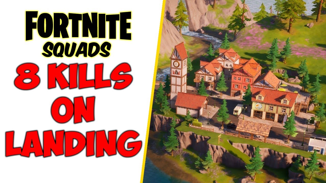 Fortnite Squads - Misty Meadows - 8 Kills On Landing