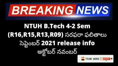 JNTUH B.Tech 4-2 Sem (R16,R15,R13,R09) Supply Results Sept 2021 – Info