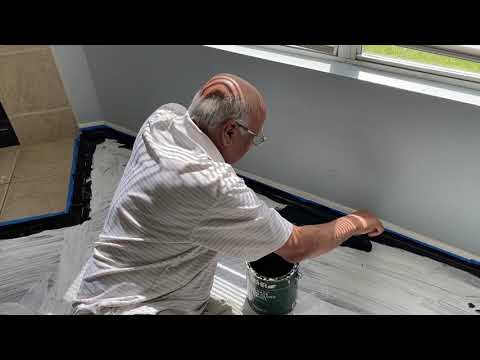 How to transform old laminate floor by painting it with oil based semi-gloss Enamel Paint