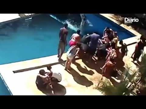 Criança de 3 anos se afoga em piscina de pousada e é salva por PM de folga