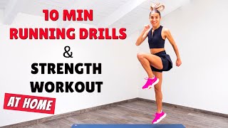 RUNNING DRILLS and STRENGTH WORKOUT - improve your RUNNING TECHNIQUE at home | The Fashion Jogger