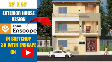 Modern House Design in SketchUp + Enscape | Realistic 3D Rendering Tutorial