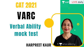 Verbal Ability mock test I VARC I CAT 2021 I By Harpreet Kaur