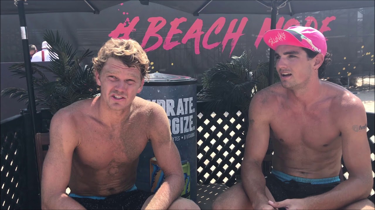 Chase Frishman and Troy Field at AVP Hermosa, interviewed by Rob Espero 7-28-18