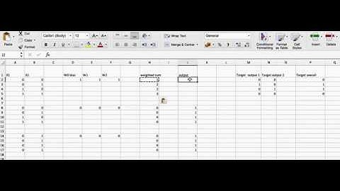 Building a simple neural network in EXCEL