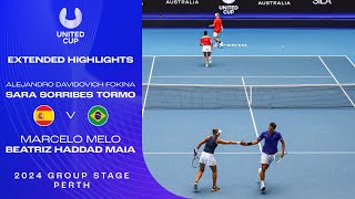 Davidovich Fokina/Sorribes Tormo v Melo/Haddad Maia Extended Highlights | United Cup 2024 Group A