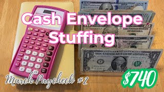 $740 Cash Envelope Stuffing | March 2024 | Budget with Me