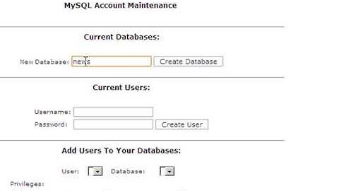 1. Create a database using cpanel