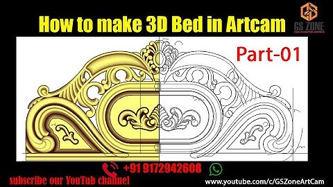 How to make 3D Bed Design in Artcam | 2D Vector Creating  #bed #gszone #artcam #cnc #woodworking