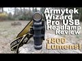 Armytek Wizard Pro USB Headlamp Review.  1800 Lumens and Headlamp Comparison!