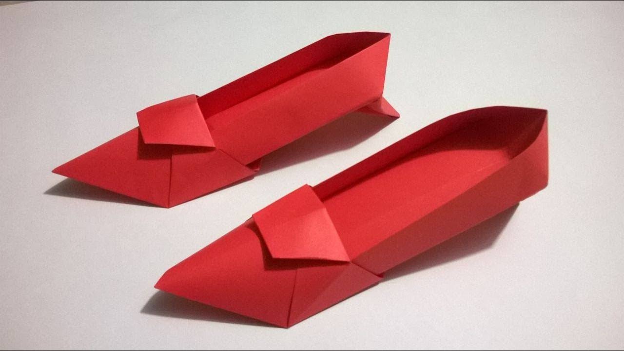 Zapatos Origami / zapatos de papel How make a Origami shoes - YouTube