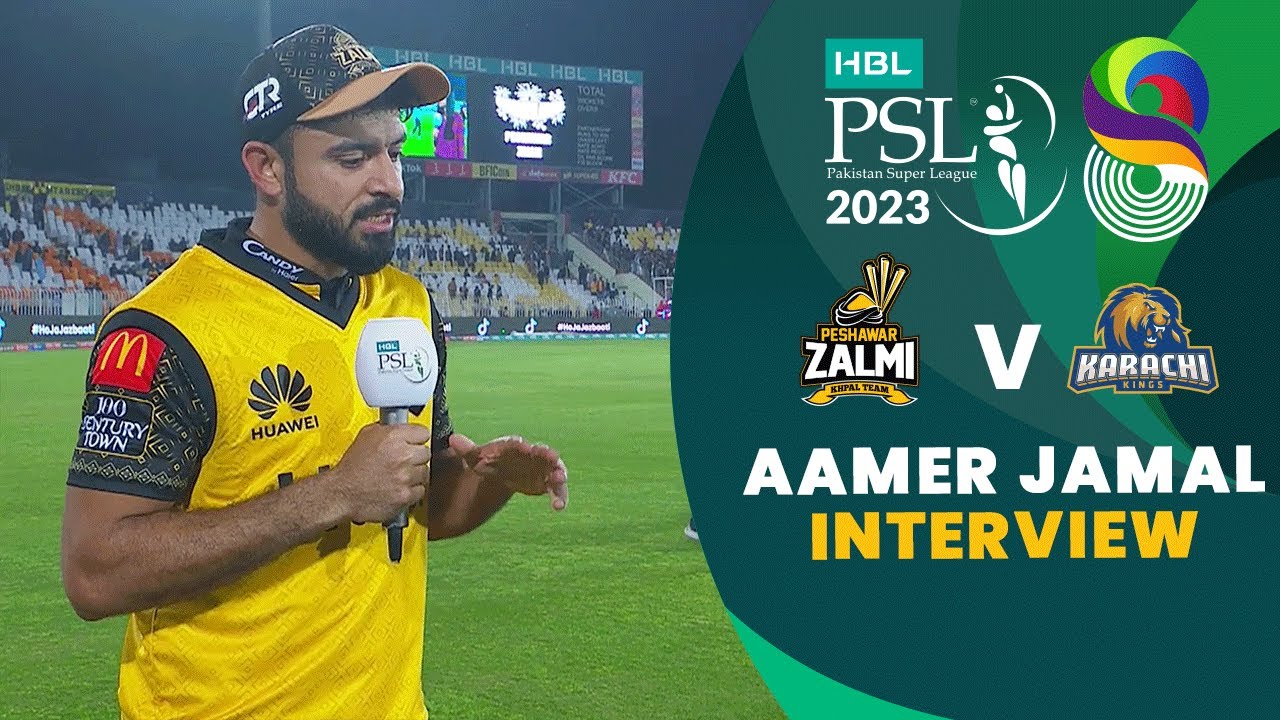 Aamer Jamal Interview Peshawar Zalmi vs Karachi Kings Match 17 HBL PSL 8 MI2T
